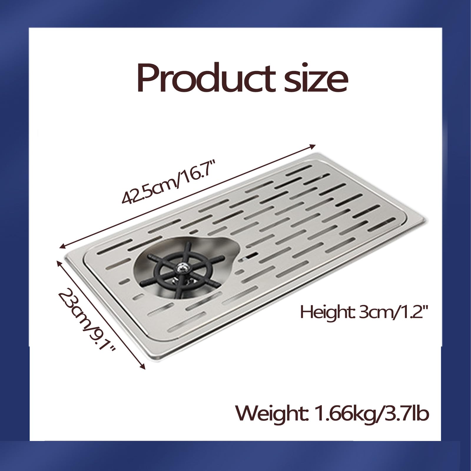 YJSG Pitcher Washer, Stainless Steel Glass Washer Cleaner, Drainage and Drip Tray Glass Rinser, Suitable for Home Kitchen, Coffee Shop, Bar,Silver