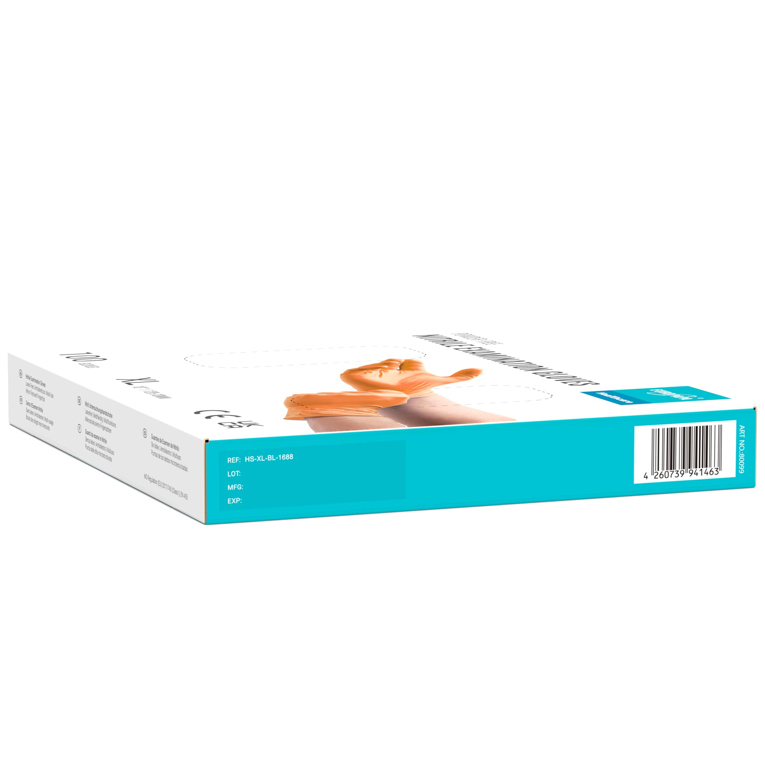EUROPAPA® 500 x jednorazowe rękawiczki nitrylowe bez talku rękawice badawcze EN455 EN374 bez lateksu rękawiczki jednorazowe rękawiczki dostępne w rozm. S, M, L & XL (pomarańczowy, XL)