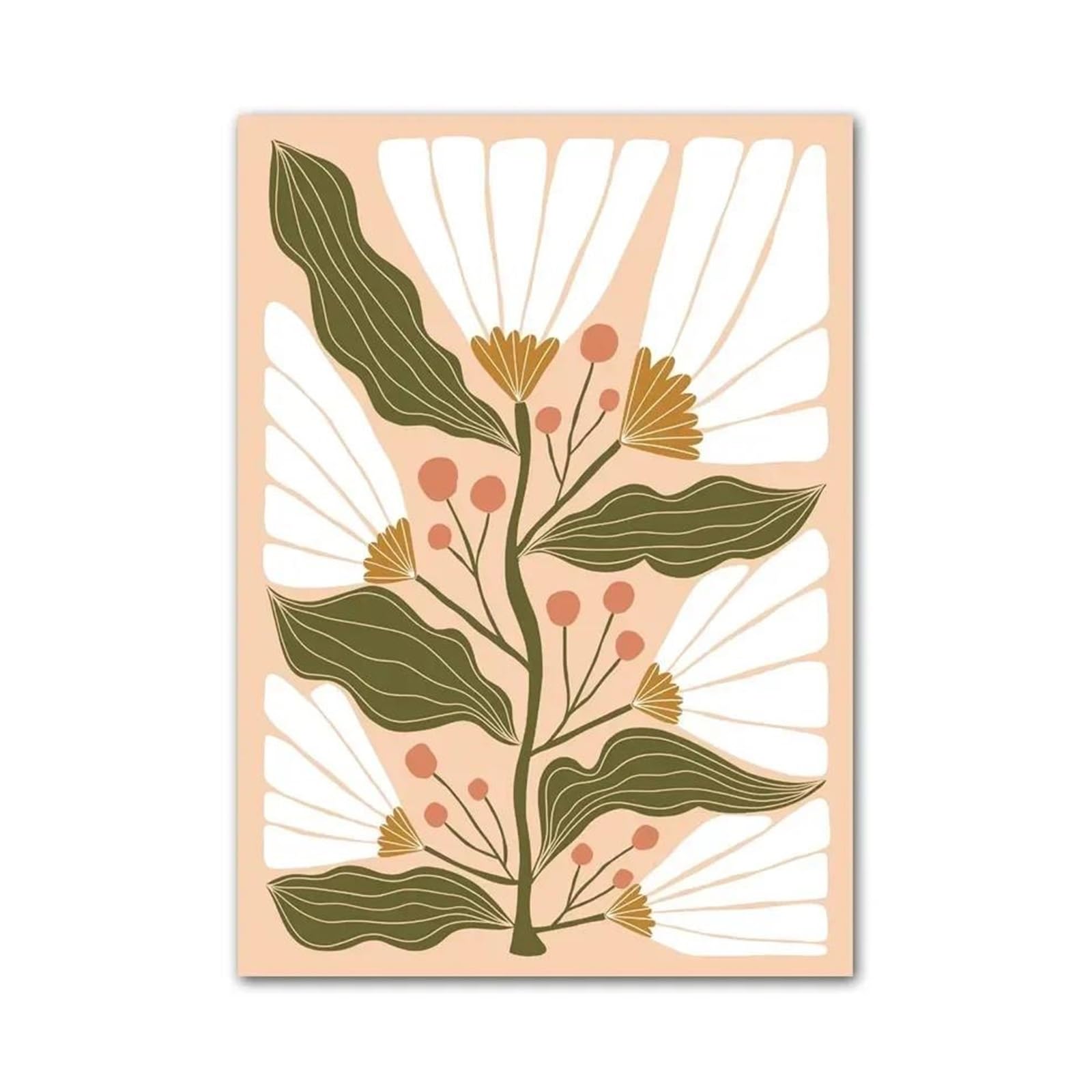 Affiche d'Art Mural Minimaliste Tableau Déco Nature Anémone Toile HD Salon Chambre