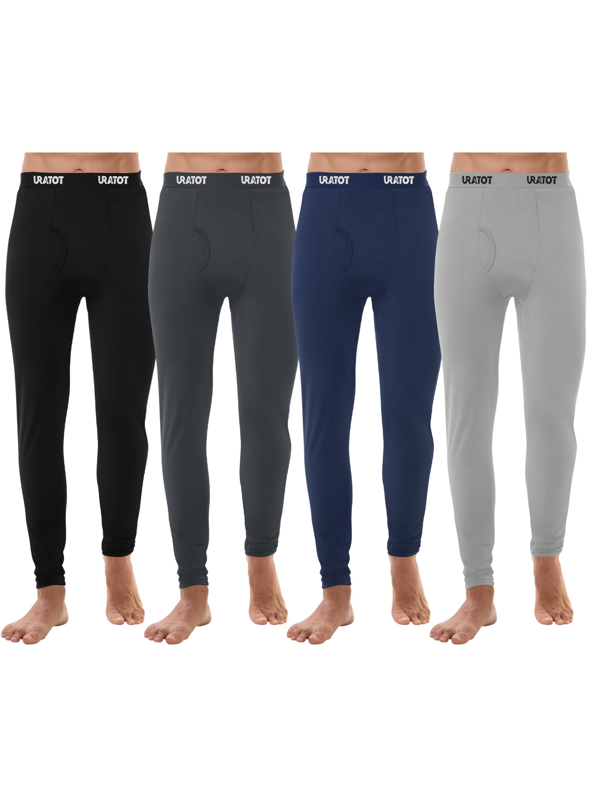 URATOT Herren-Thermounterhose, Fleece, lange Unterhose für Herren, weiche, warme Basisschicht, Thermohose für kaltes Wetter