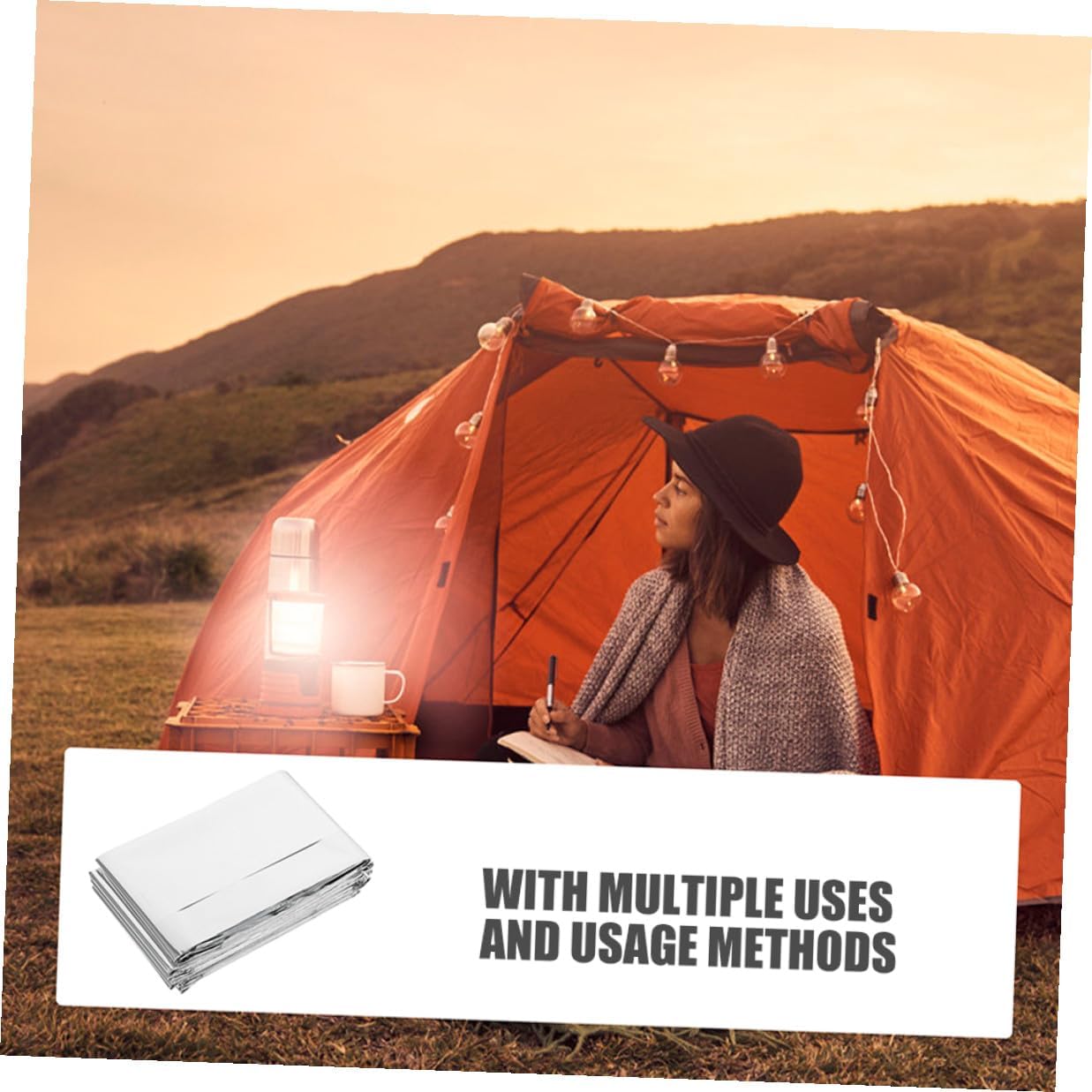 4pcs Emergency Survival Blanket Camping Thermal Blanket Silver Foil Portable Insulation Multi-use Outdoor Rescue 160x210cm for Hiking and Outdoor Safety