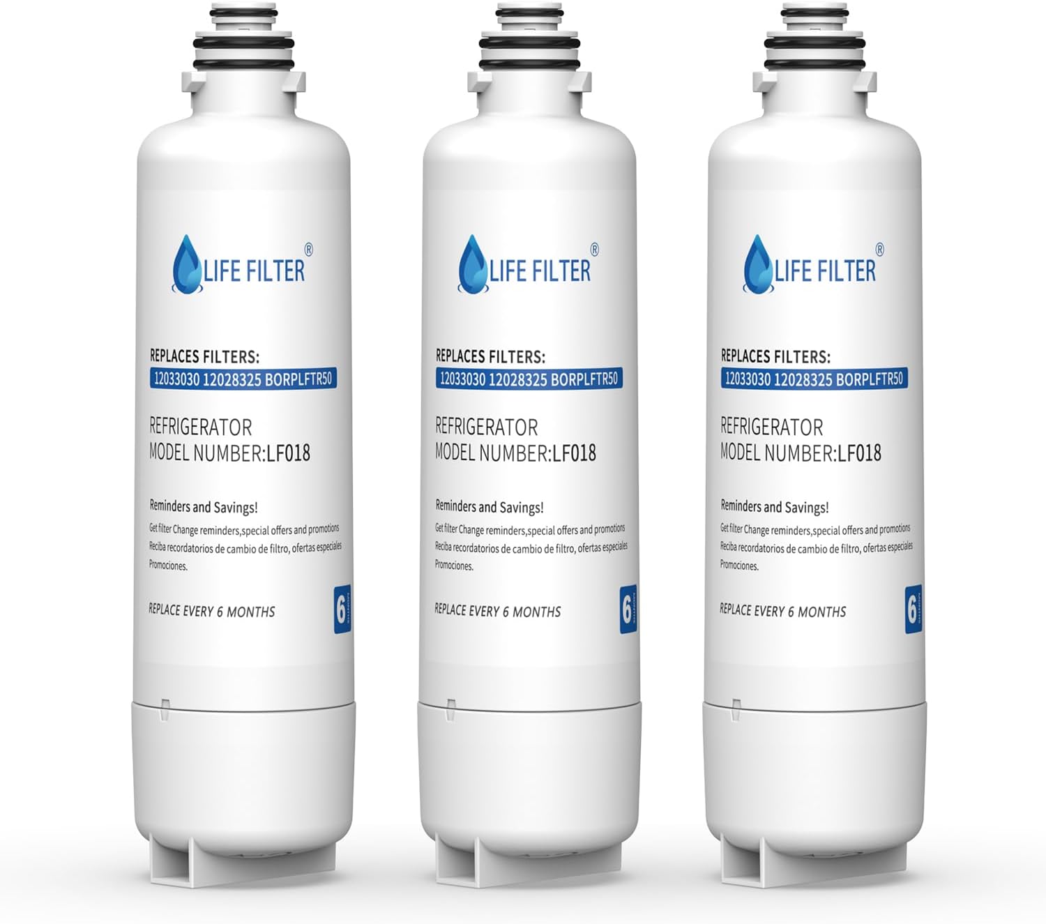 Lifefilter Replacement for Bosch 11025825 Ultra Clarity Pro Refrigerator Water Filter BORPLFTR50,Compatible with 12033030, 12028325, 11032531, BORPLFTR50, WFC100MF, B36CT80SNS, B36CL80ENS, 3PACK