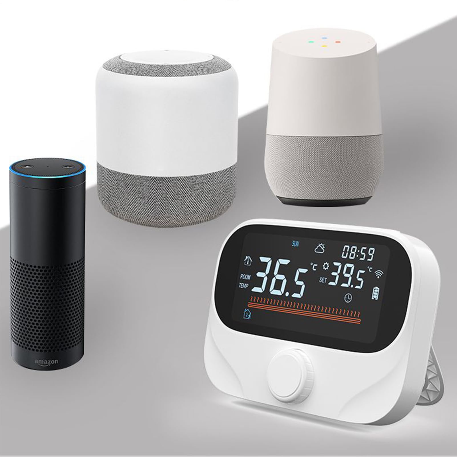 Smart Home Thermostat Programmierbare App Und Sprachsteuerung Sensor | Heizungstemperatur-Überwachungsgerät für Heizkessel Gewächshaus Wohnmobil Büro Zuhause Schlafzimmer Wohnzimmer
