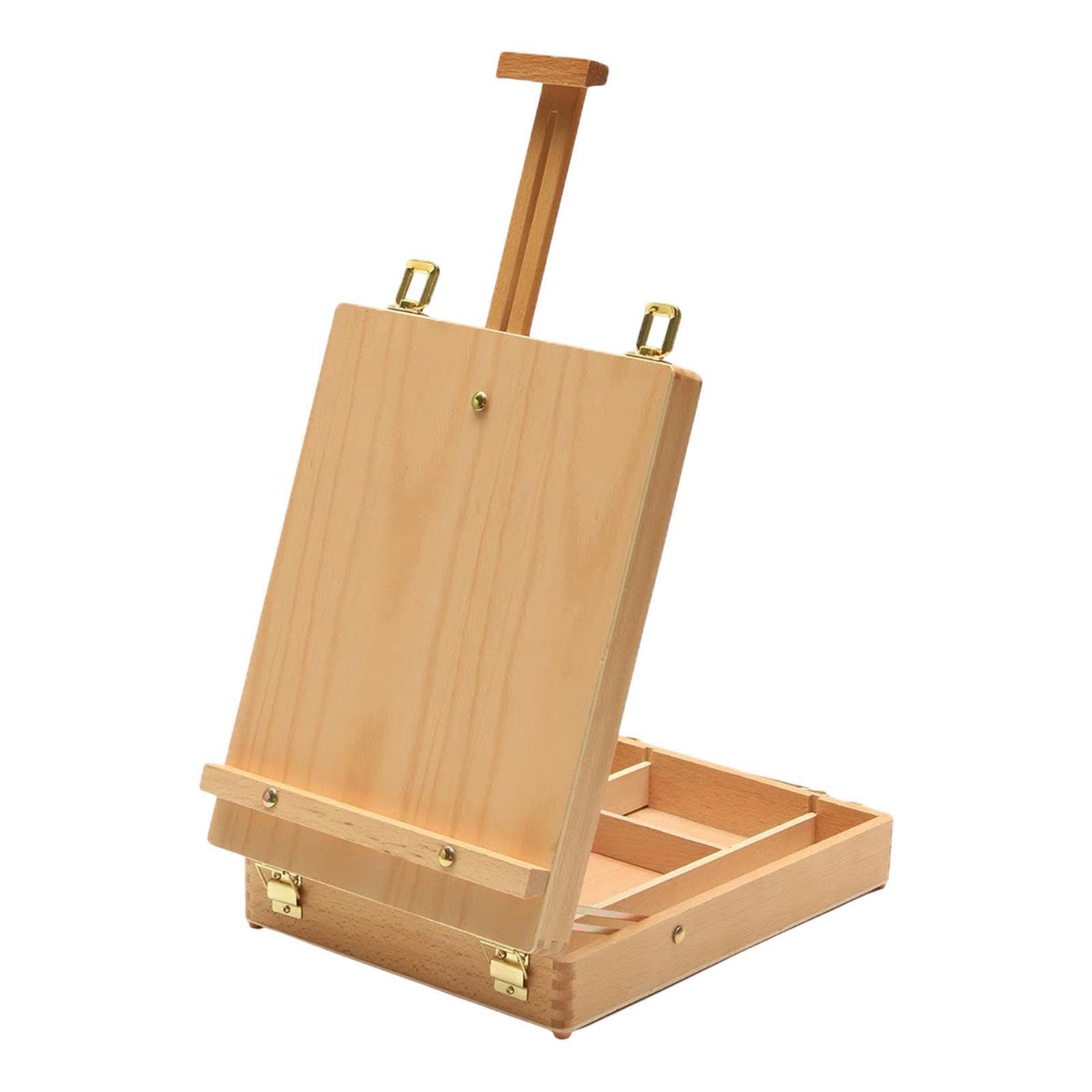 Ailan Boîte de rangement pour matériel d'art : chevalet pour les amateurs de peinture à la recherche d'un rangement durable avec un espace intérieur. Chevalet table en bois réglable pour le