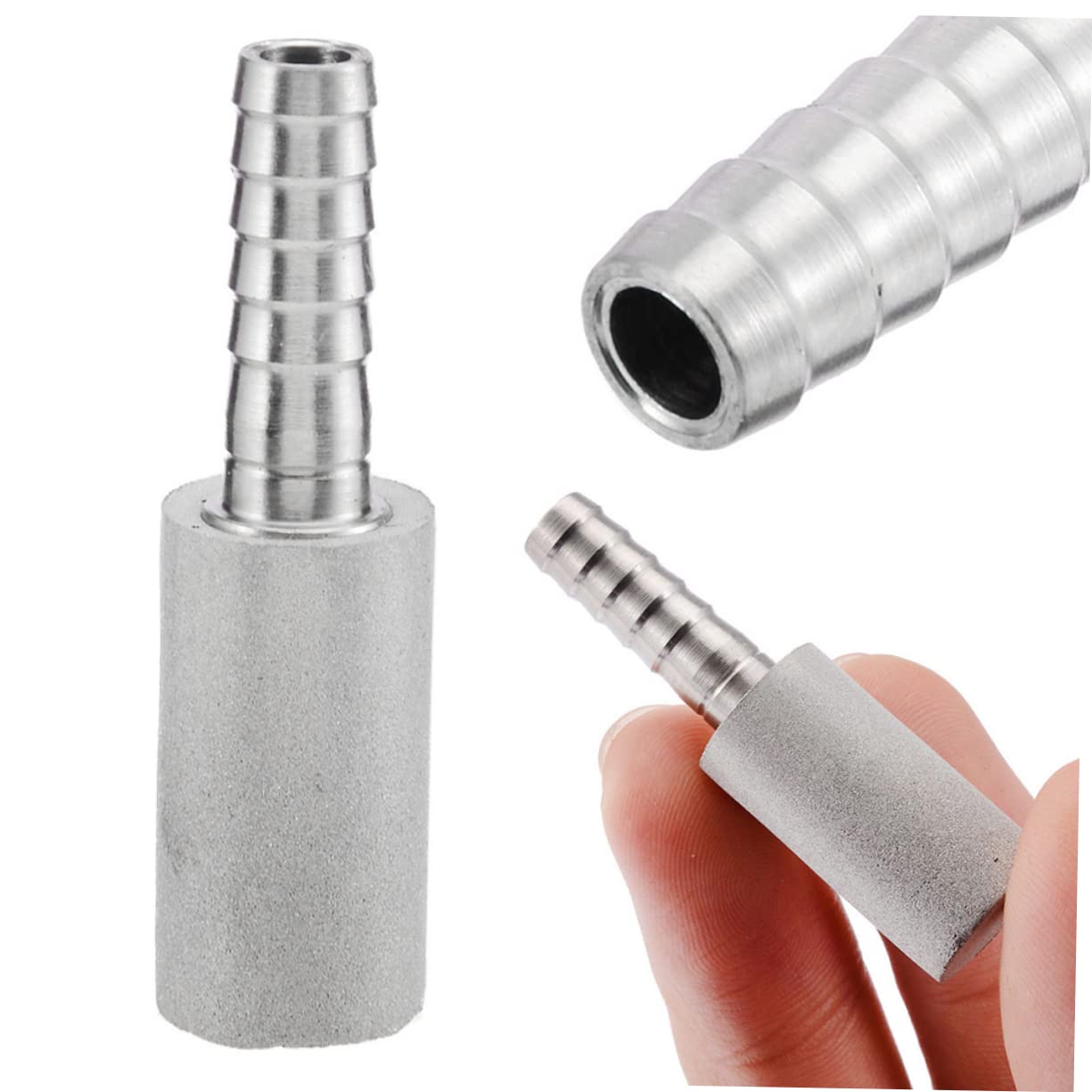 ABOOFAN 3pcs Stainless Steel Carbonation Stone for Home Brewing Aeration Tool for Beer and Wine Inline Compatible Kettle and Pump Even Bubble Diffusion