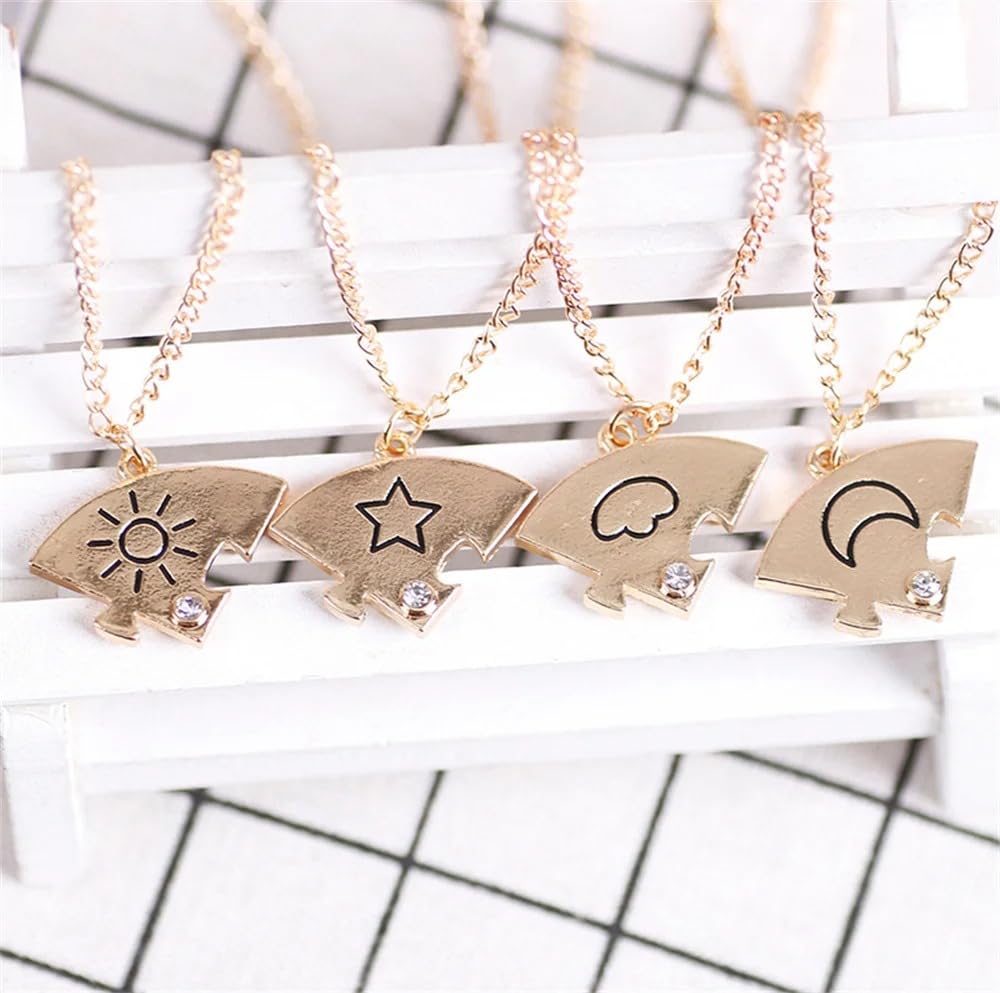 Collana con pezzi di puzzle in argento sterling 925 per donne e uomini, ciondolo stella nuvola sole luna 2/3/4/5 pezzi, collana Millennium, coppia