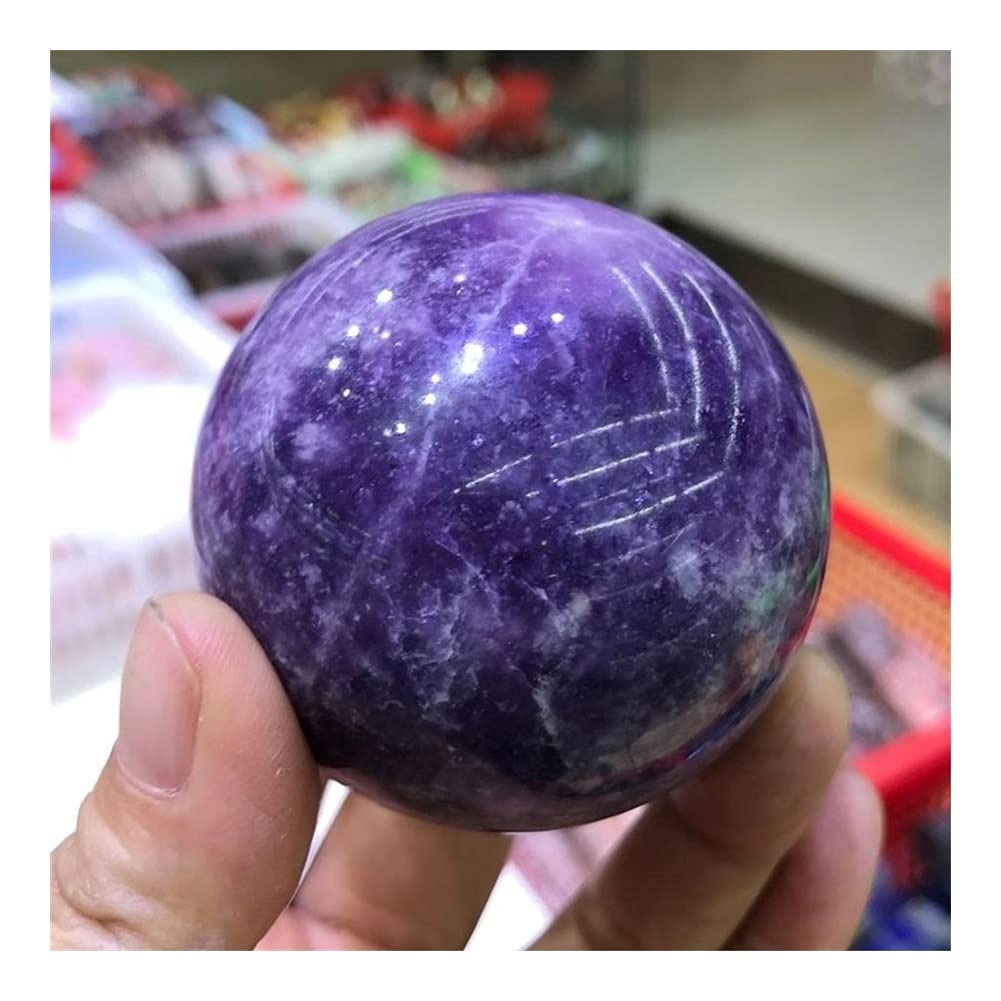 FAYKES Very Beautiful Natural Ziyun Mother Quartz Ball Crystal Purple Mica Sphere Ornaments Specimen House Decorative Accessories Reiki Crystals (Size : 5-6cm)