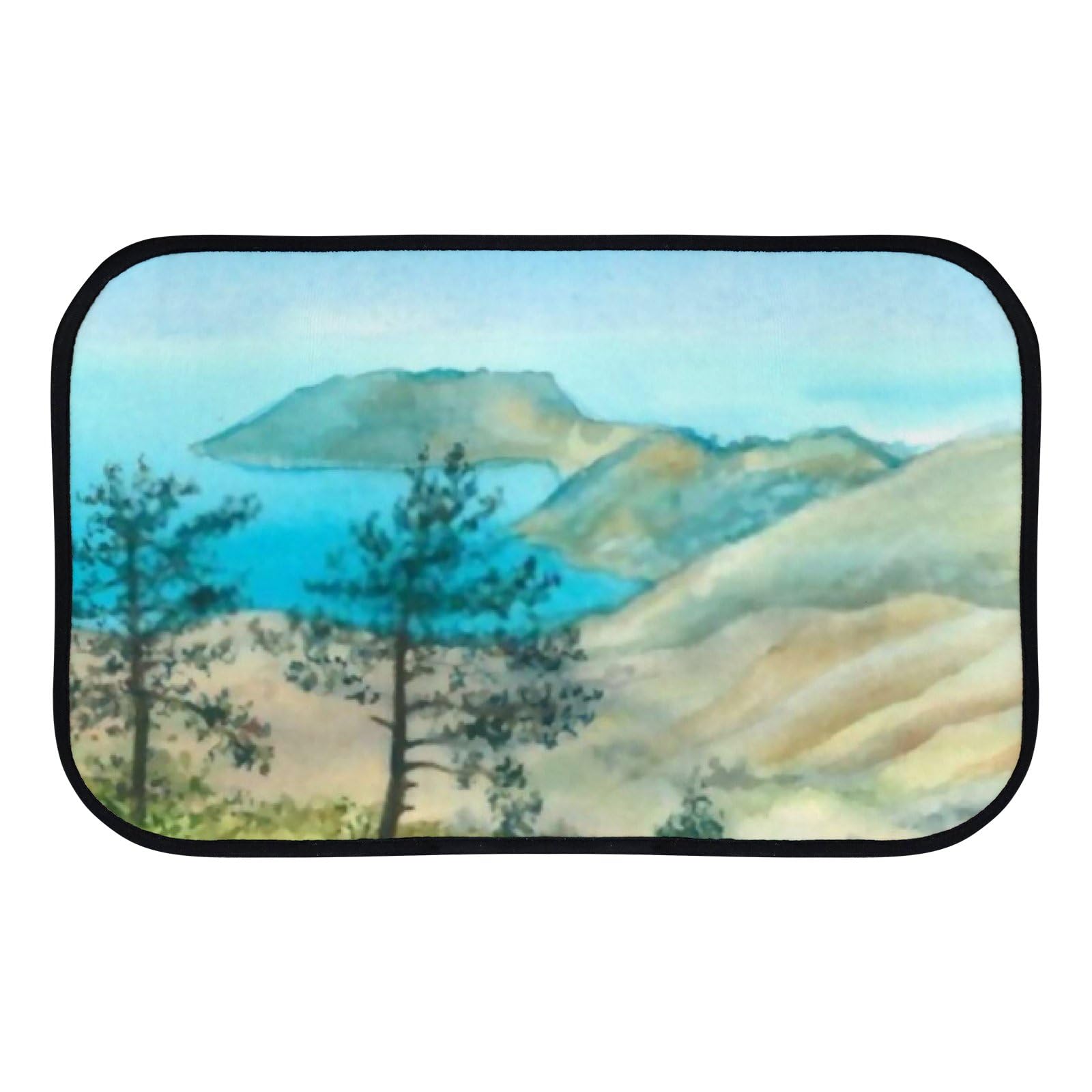 Nuansexi Bathroom Rugs Summer Bright Sea Landscape Floor Mats Non Slip Bathmat Doormat Tub Mat Coral Velvet Absorbent Entrance Carpet Mats Machine Washable Bedroom Decor