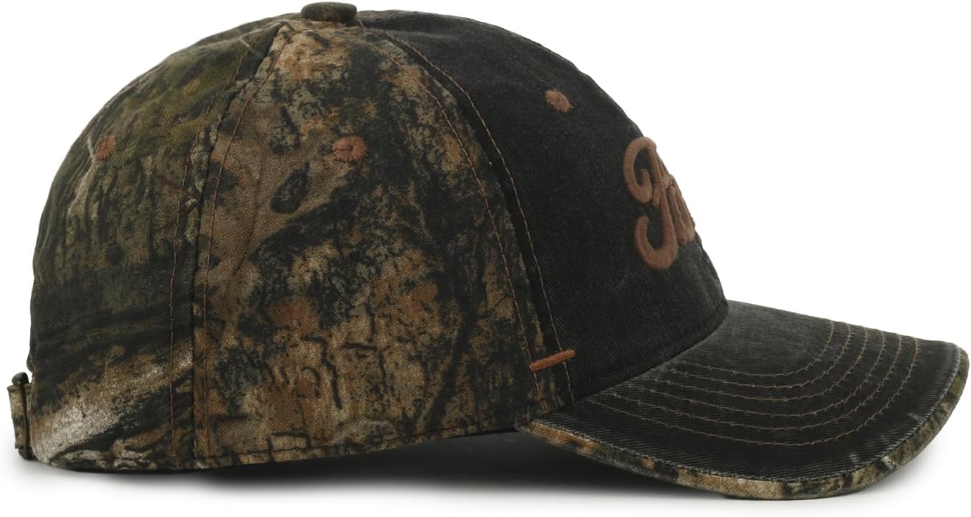 Ford Black Mossy Oak Country DNA Camo Baseball Hat – Cotton Blend Low Profile Cap, Adjustable Strap, One Size - Image 3