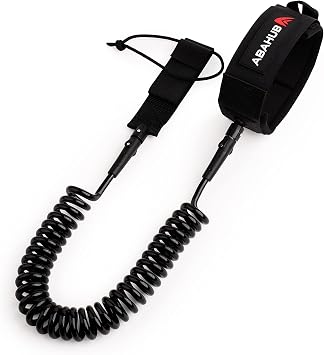 Abahub Coil SUP Leash,10 ft Coiled Paddle Board Leashes,5/7mm Legrope Strap