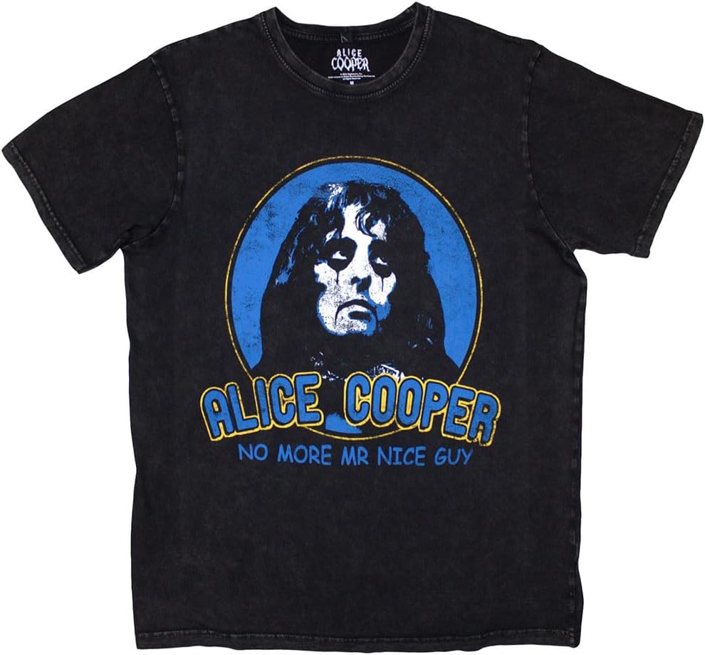 Men's Alice Cooper No More Mr Nice Guy Stone Wash T-Shirt Black