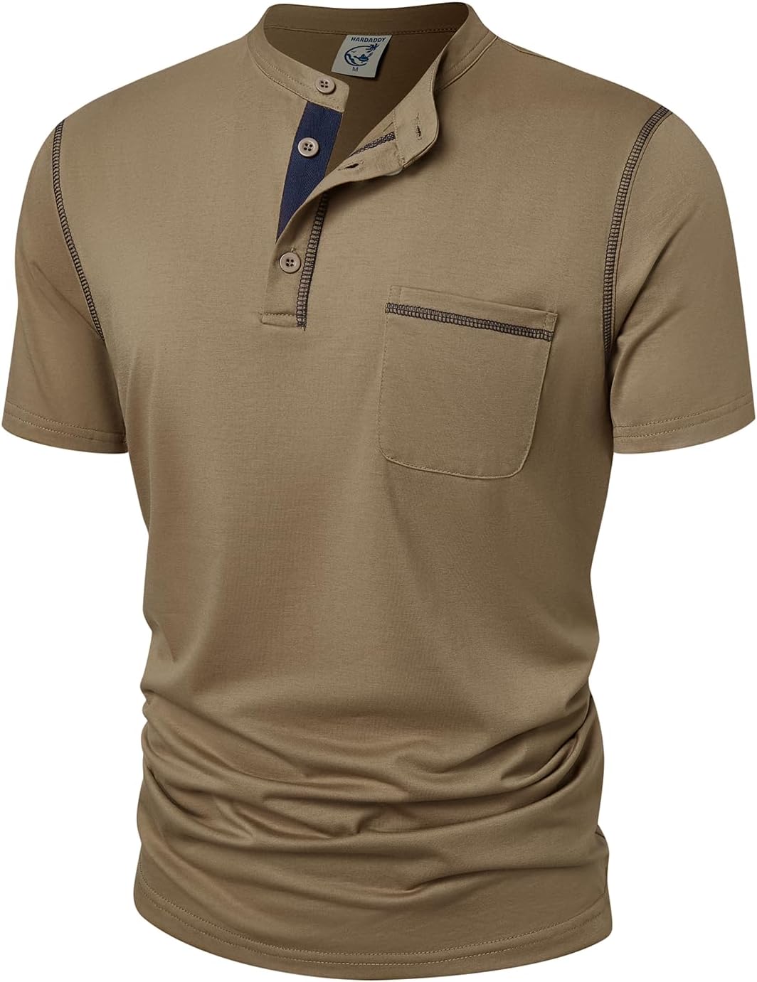 Hardaddy Men's Short Sleeve Henley Shirts Casual Summer Lightweight Button Henley Solid T-Shirt Tops