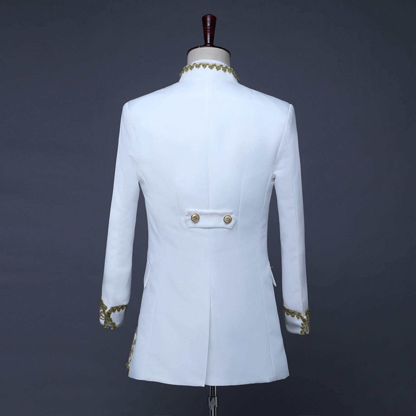 Generisch Stil Mantel Kostüme Herren Court Darbietungen Europäische Uniformen Herren Mäntel & Jacken (White, XXXL)