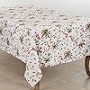 SARO LIFESTYLE Holiday Collection Christmas Tablecloth With Holly and Ribbon Design, 50x70, Multi 3175.M5070B
