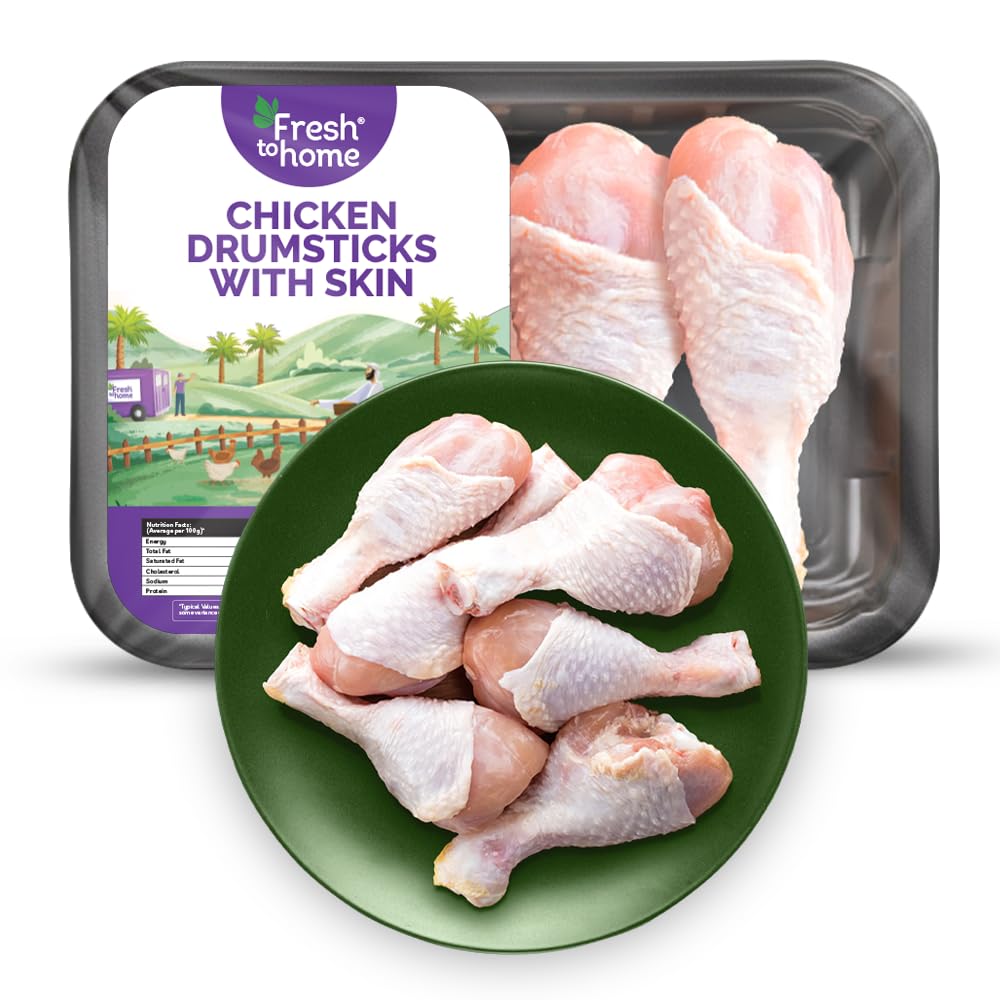 FreshToHome Premium Chicken Drumsticks with Skin | Pack of 6, 450g Pack | Antibiotic-residue-free | Tender | Fresh | Never Frozen-image-16