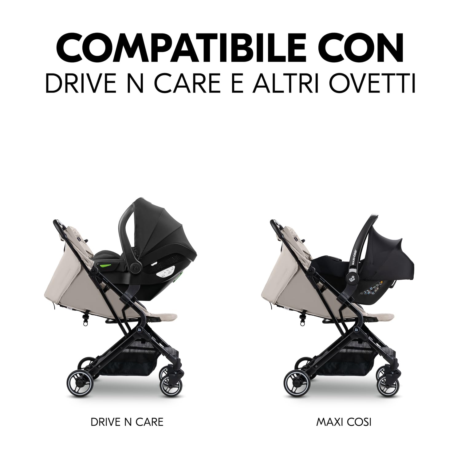 hauck Adattatore per Ovetto, Nero - Compatibile solo con Passeggino Travel N Care e Plus - Adatto a Seggiolino Auto Drive N Care e Diversi Modelli di Cybex, Joie, Kinderkraft, Maxi Cosi