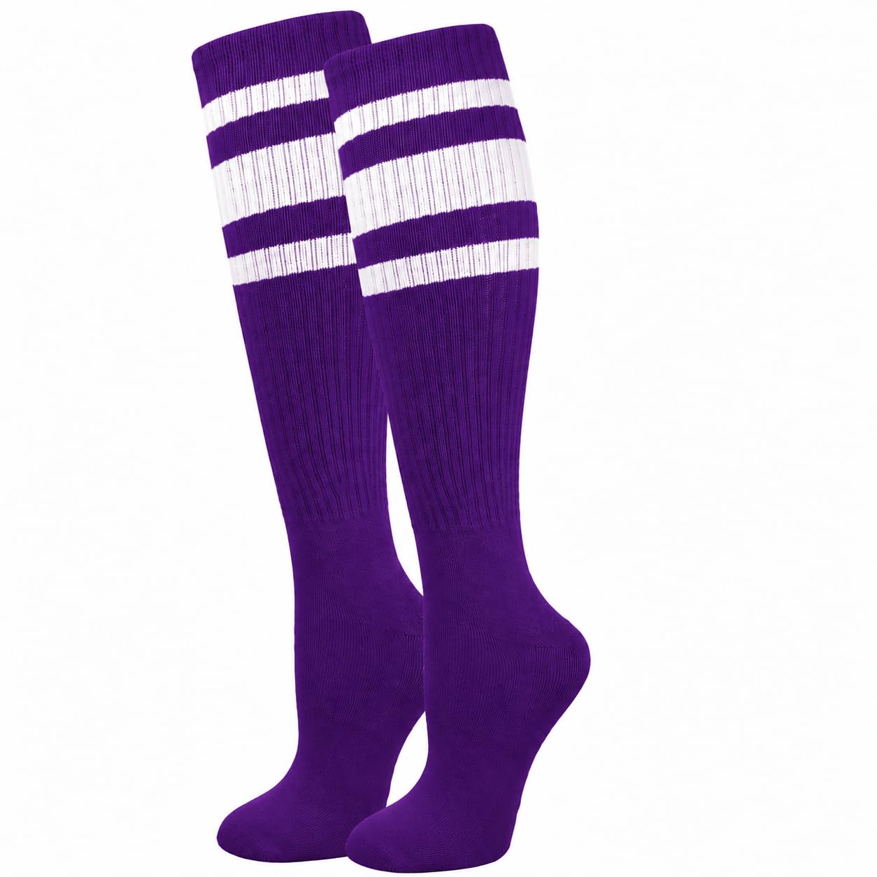 Premium Striped Adult Knee High Tall Athletic Skater Tube Socks