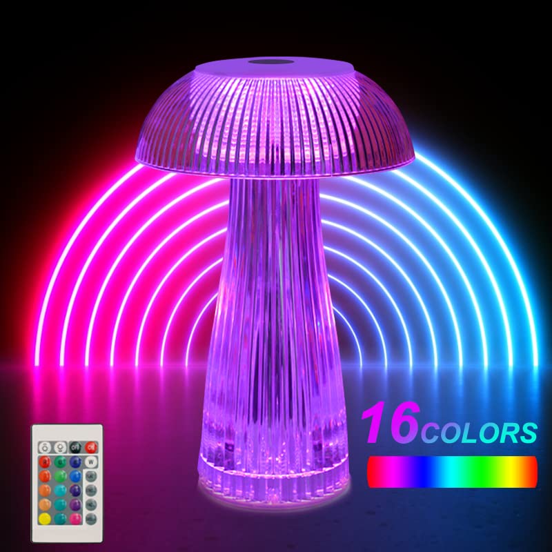 Lampada da tavolo LED Cordless Dimmable Touch Fungo Lampada da Scrivania USB Ricaricabile Staccabile Lampade da comodino Lampada da lettura Magnetica per Camera da letto Soggiorno Ufficio, Arancione