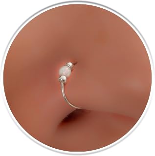 Silver Fake Nose Rings With Opal