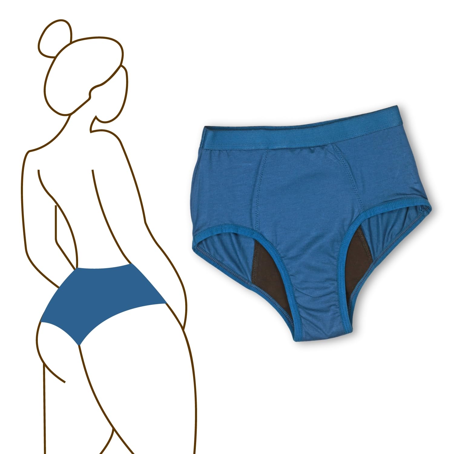 Avni - Washable Period Panty | Small Pack of 1 | Breathable Bamboo Fabric | Medium to Heavy Flow | Protection up to 10 hrs | No Leaks, No Stains | High Waist Underwear for Women | Reusable for 2 yrs (B0D6763D8M) Amazon Price History, Amazon Price Tracker