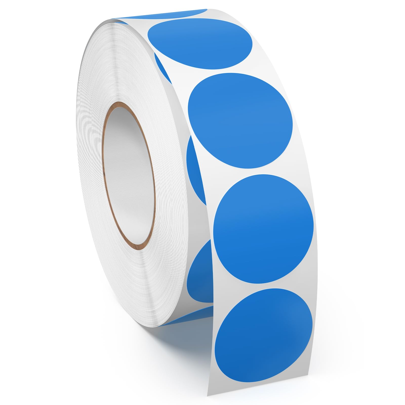 Meitaat Blue Round Stickers Roll Vinyl 25 mm Self-Adhesive Sticky Circle Labels Coloured Coding Dot Floor Sticker Waterproof Removable 1000 PCS