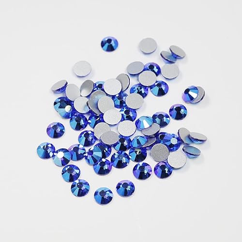 Miniatura 2 de YANTUO - 1440 diamantes de imitación de color azul oscuro de 0.157 in, con parte trasera plana de zafiro SS16, gemas de cristal brillante para arte
