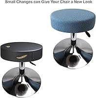 Vista 2 de Funda de taburete redonda de 12 a 16 pulgadas, fundas de asiento redondas para taburetes de bar, tela de lujo elástica, lavable, jacquard a prueba