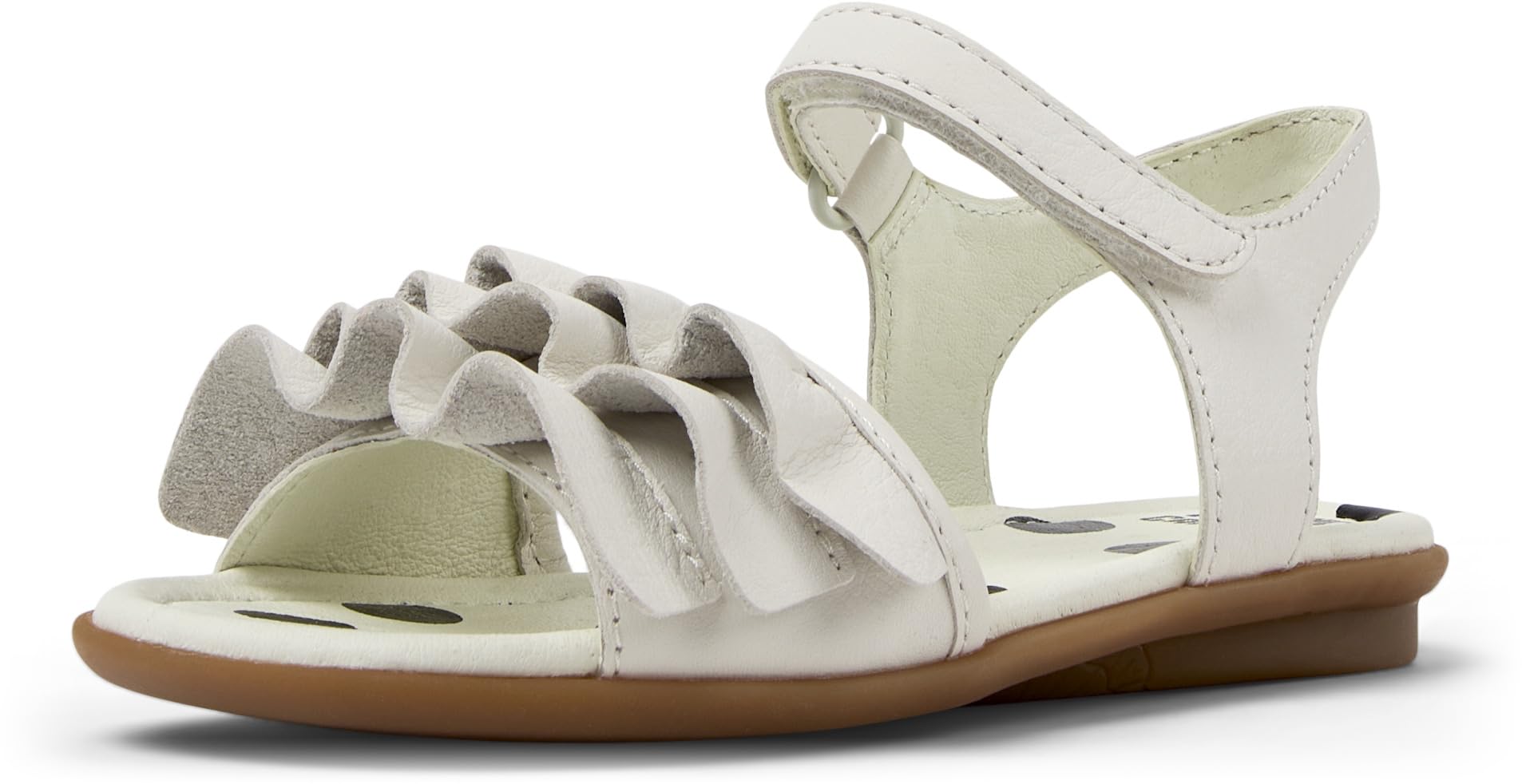 Camper Girls Right K800676 2-Strap Sandal, White Natural 001 Tws, 2.5 UK