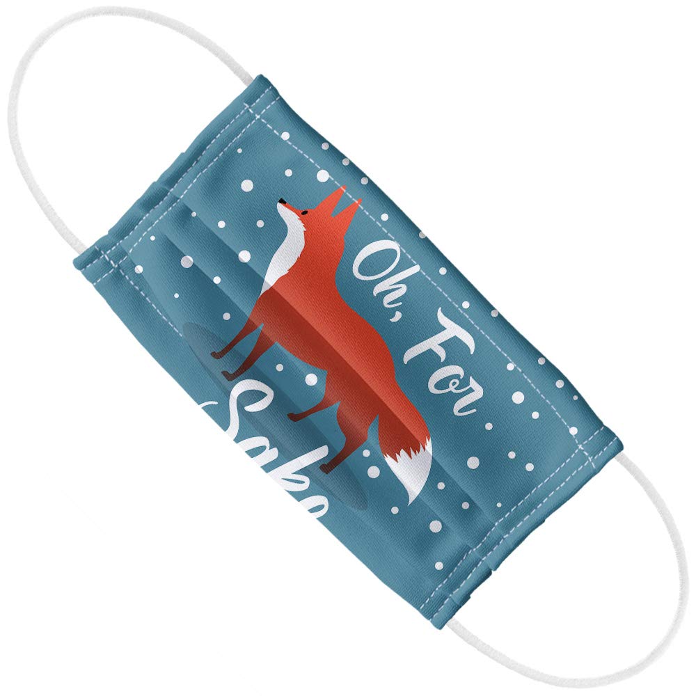 Oh For Fox Sake Funny on Teal 1-Ply Reusable Face Mask Covering with Adjustable Nose Wire, Unisex