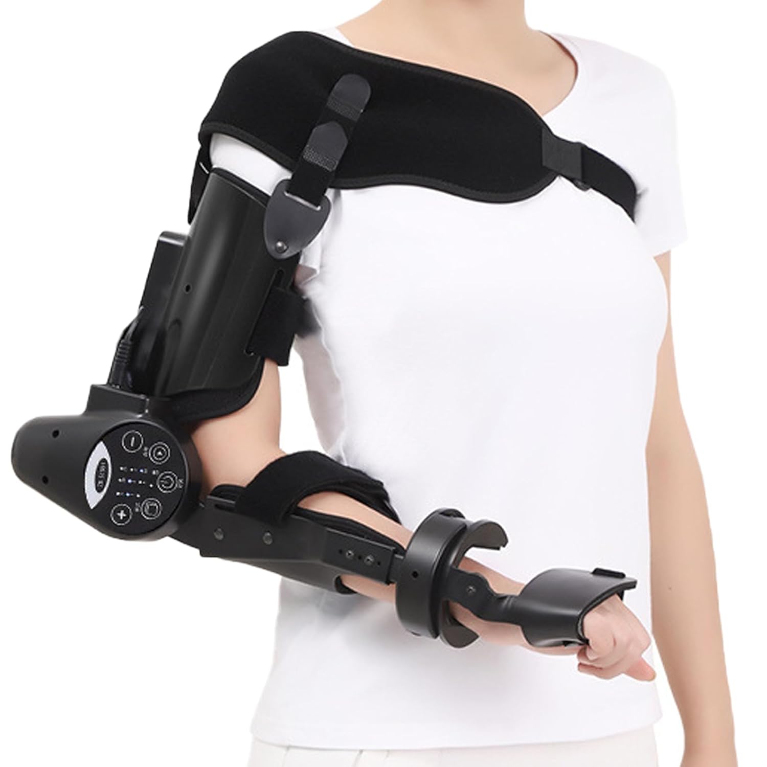 Intelligent Hinged Elbow Brace Arm Exerciser - Elbow Joint Rehabilitation Training Device Intelligent Timing,Joint Bracket,Support & Hand Function Aids, Joint Recovery Equipment Right