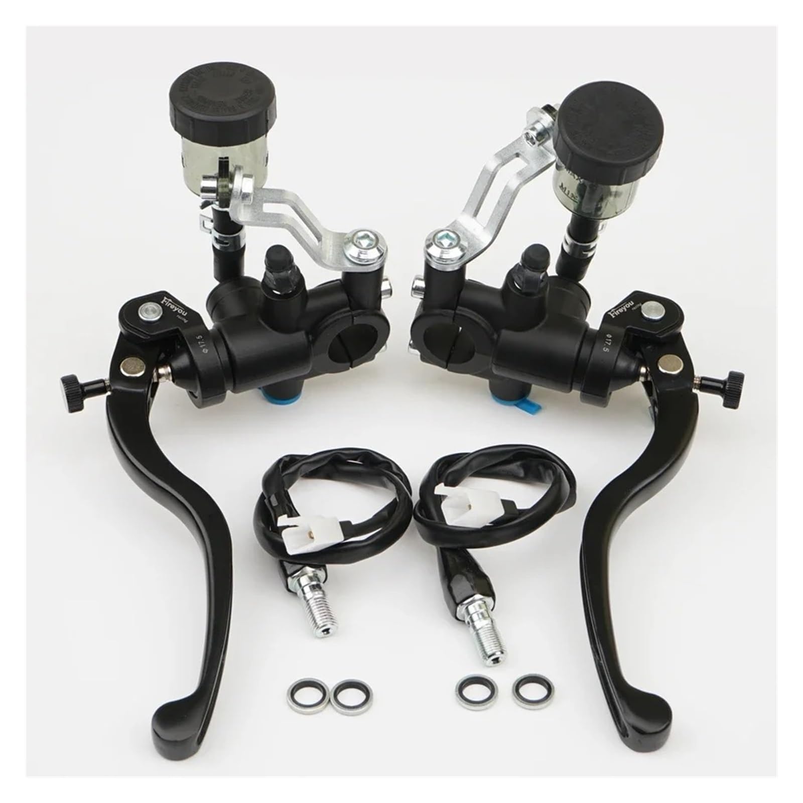 Leva Frizione Moto Freno Per Kawasaki Universale 17.5mm Freno PX1 Moto Leva Della Pompa Freno Frizione Cilindro Maestro Radiale 7/8 "22mm Leve Freno Frizione(A pair of black)