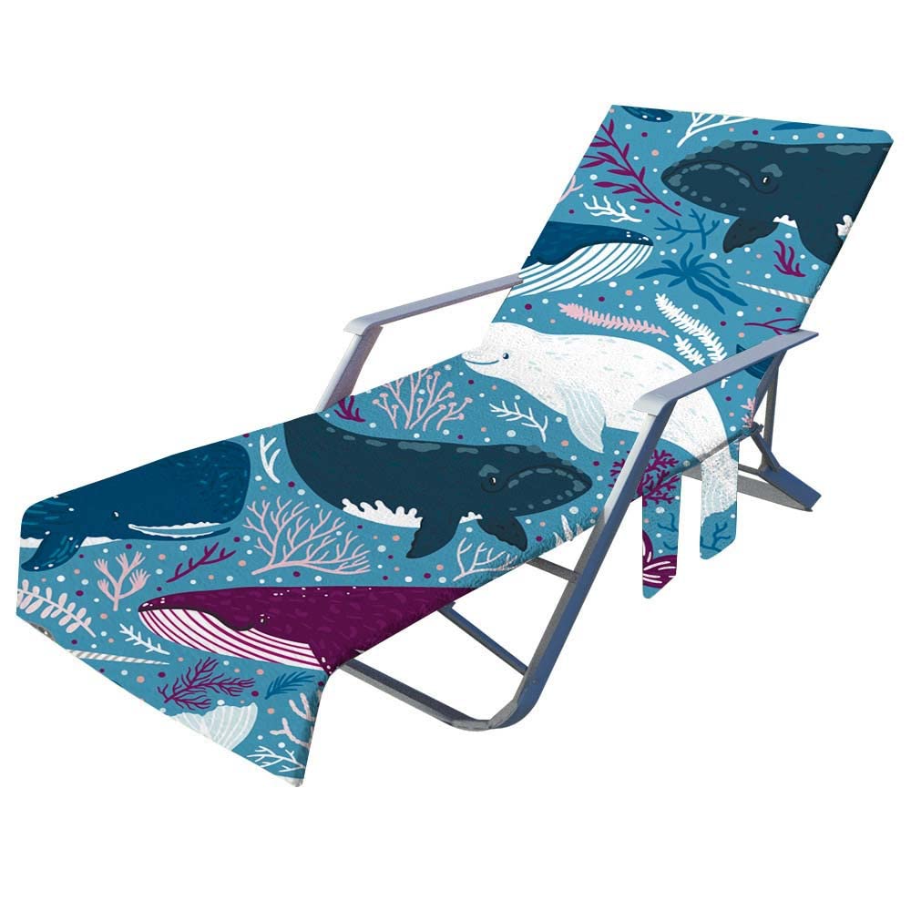 Highdi Beluga Sun Lounger Towels With Pockets, Beach Sunbed Towels, Beach Chair Cover Towel, Chaise Lounge Towel Cover, Lounger Mate Beach Towel For Garden Pool (75X210cm,)