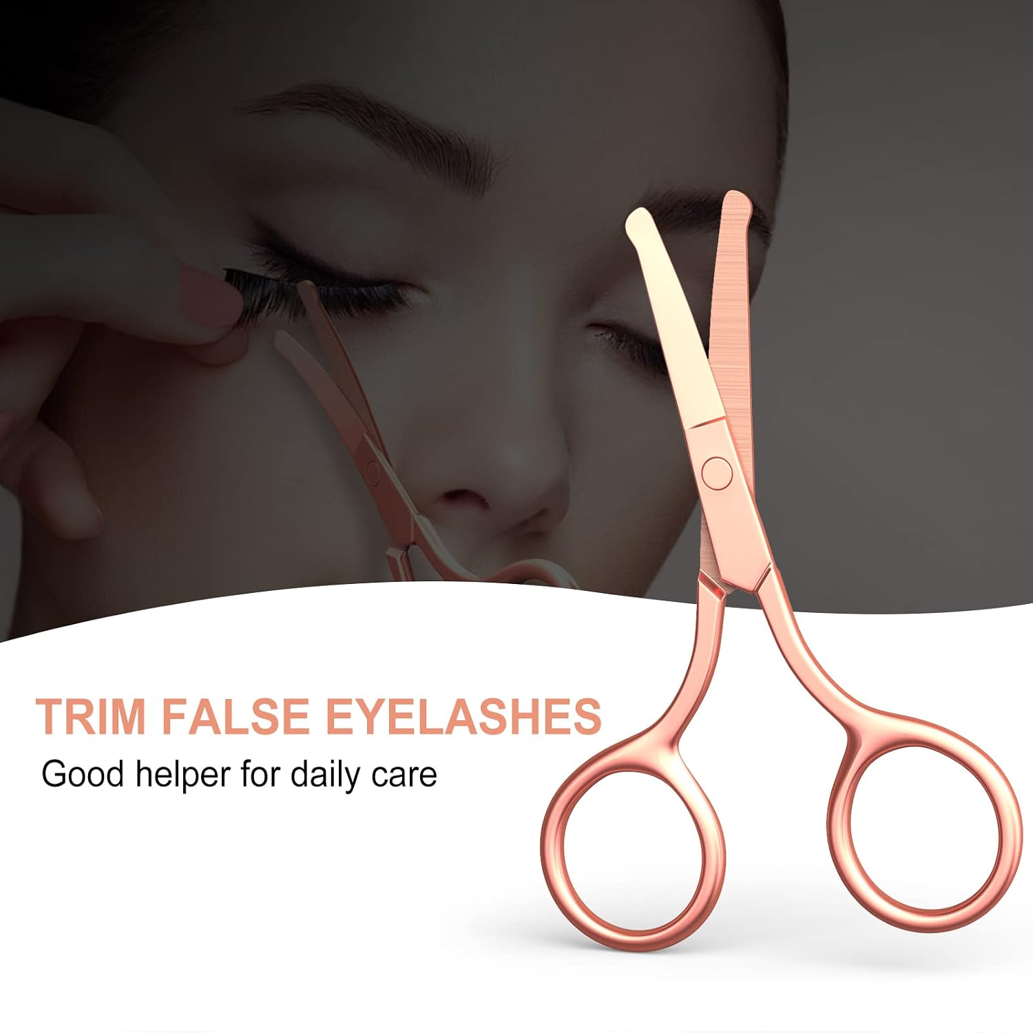 Nose Hair Scissors, Small Round Tip Safety Eyebrow Scissors, Gold -AsonTao image 2