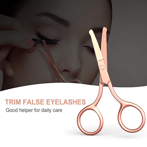 Miniatura 16 de Tijeras pequeñas con diseño de punta redonda – Aseo profesional para el cabello, pestañas, nariz, corte de cejas, bigote – no dañará la cavidad