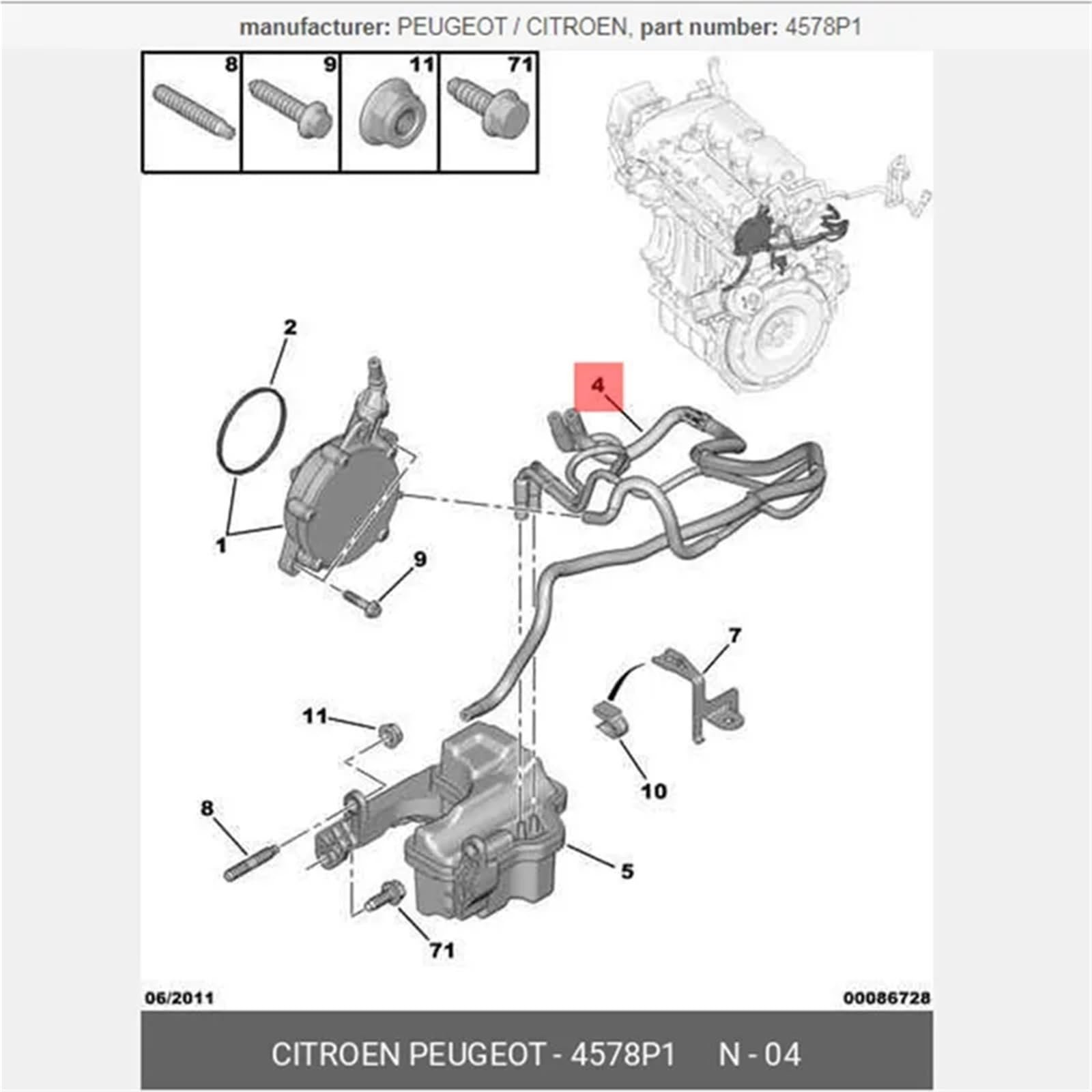 rura hamulcowa Pasuje do Peugeot 208 3008 Chiny 308 308T9 408 T73 5008 508 RCZ Pasuje do Citroen C5X7 DS3 DS5 C4 (b7) - WĄŻ HAMULCOWY DS4 4578P1(Improved)