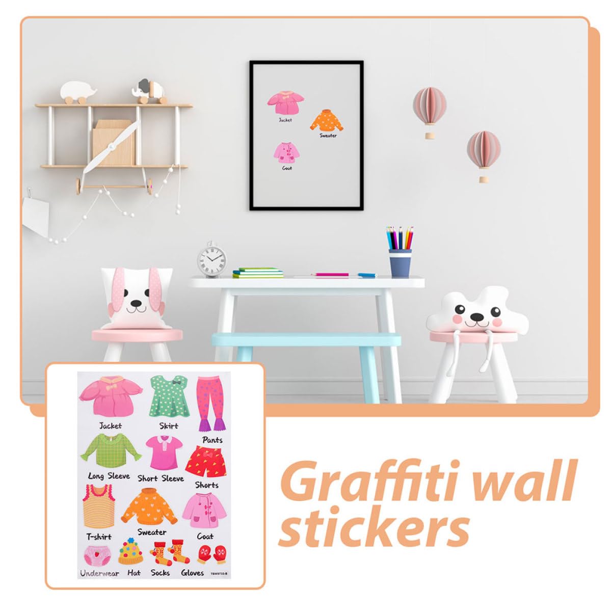BESPORTBLE 8 Set Adesivi Decorativi per Set Etichette per Classificazione Abbigliamento Stickers Versatili per e Decorare La Dei
