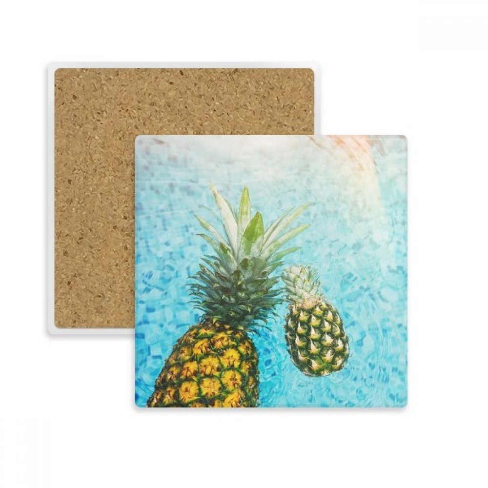 Dessous de verre ananas fruits rouges bleu en pierre pour des tables basses toujours nettes