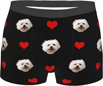 Custom Boxer Briefs with Face/Photo, Personalized Underwear Boxers Gifts for Boyfriend Husband Birthday Valentines