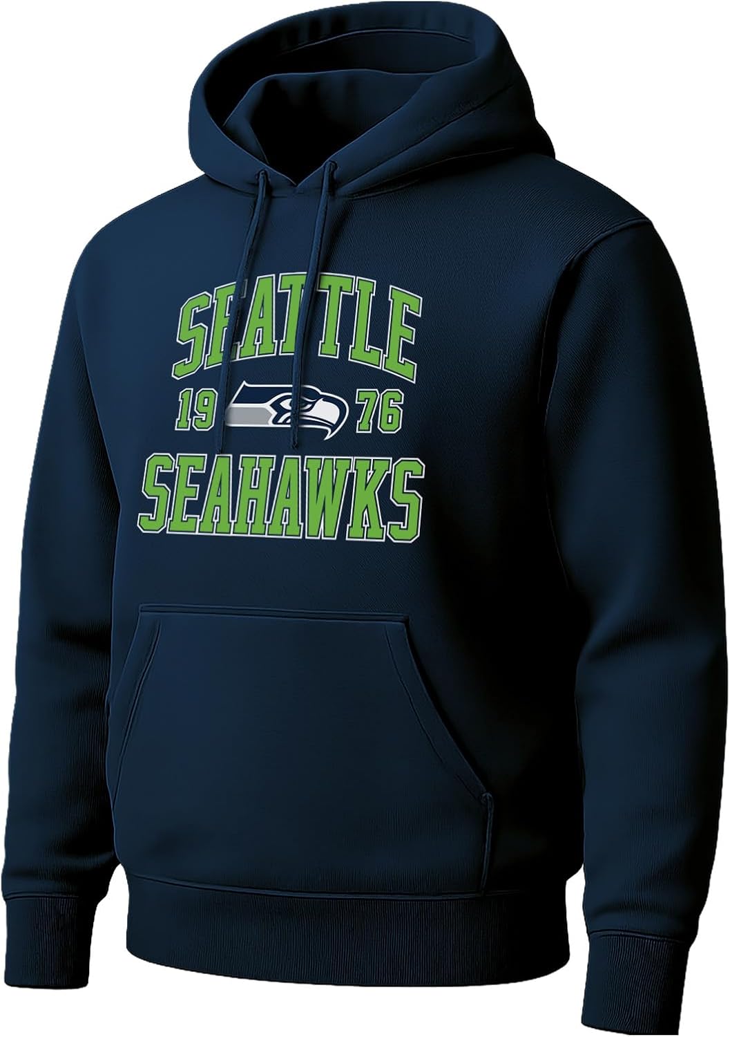 Hybrid Sports NFL - Seattle Seahawks - Established - Men's and Women's Pullover Hooded Fleece Sweatshirt - Size Large - Navy