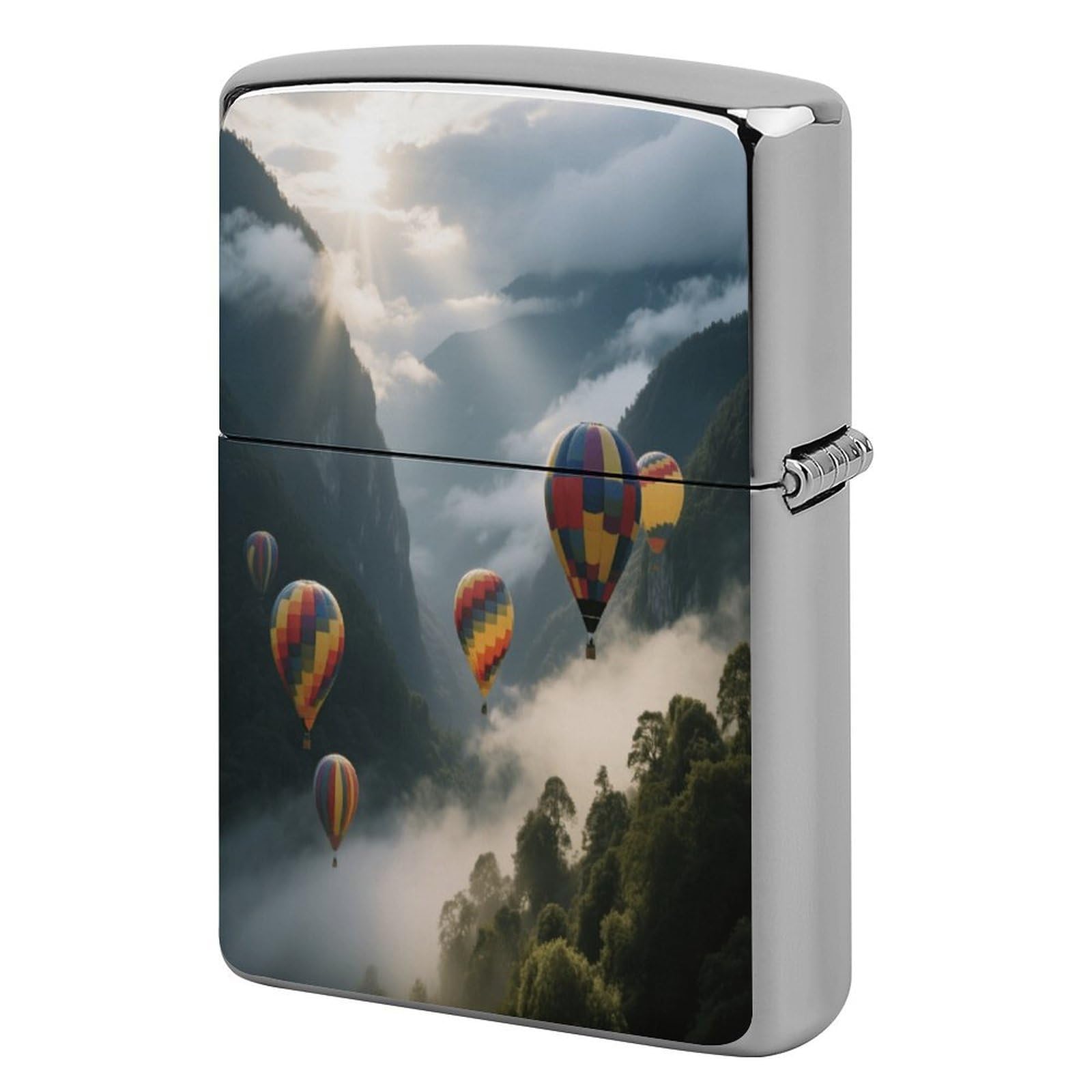 Fekiloot Style Hot Air Balloon Valley Lighter Case Cover Metal Lighter Case