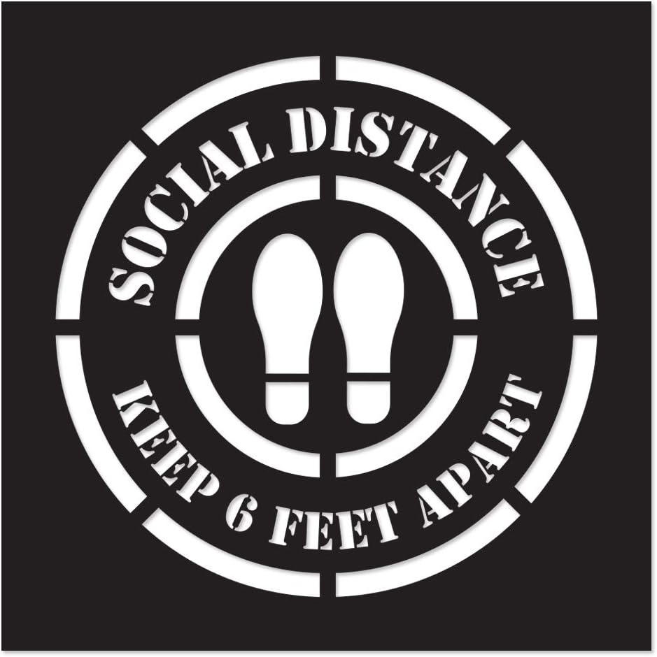 6FT Social Distancing Floor Stencil - 24 Round Floor Stencil Marker - Keep 6ft Social Distance