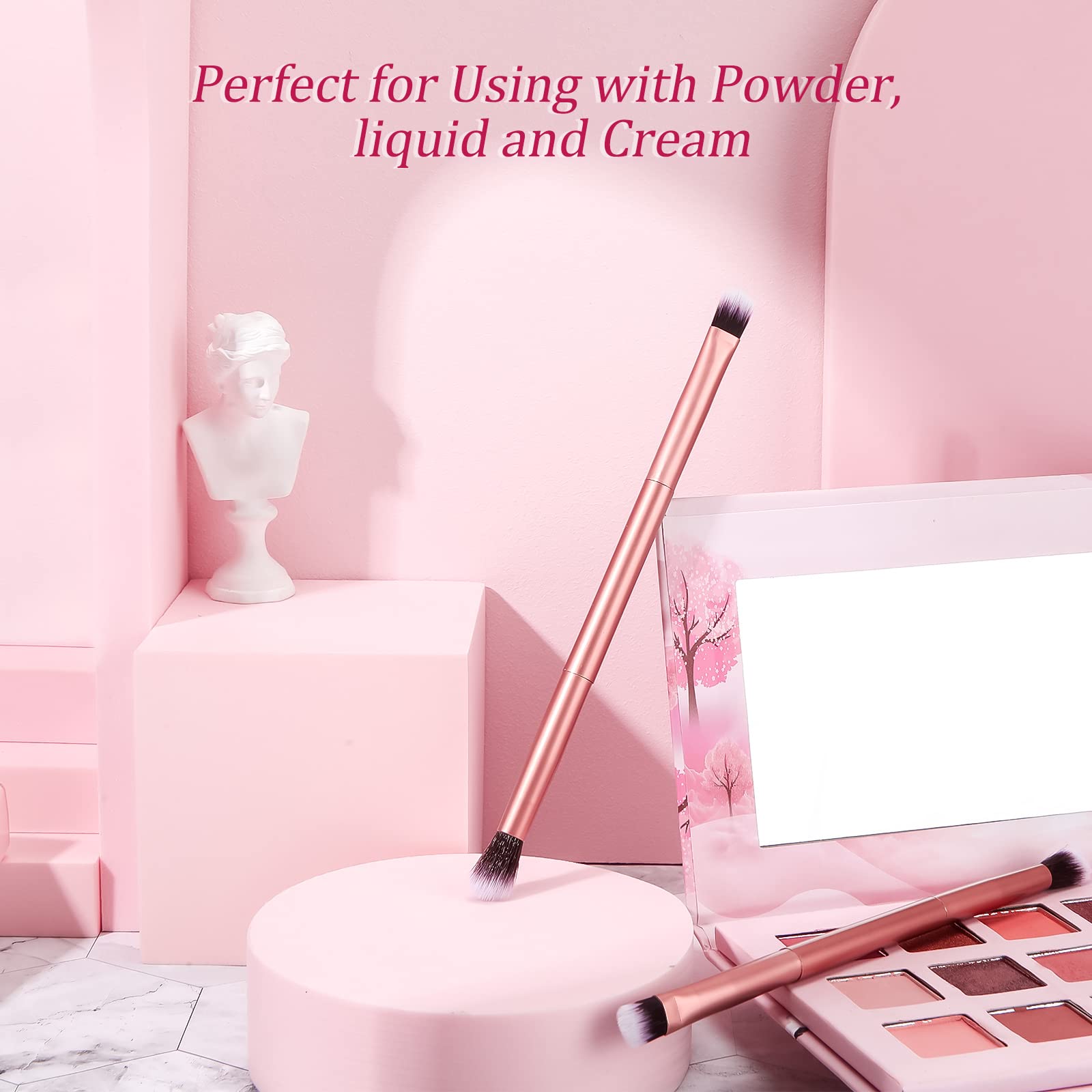 6 Stück Feine Concealer-Pinsel, 2-in-1 Lidschatten-Pinsel, 2 doppelendige Concealer-Pinsel unter den Augen Foundation Make-up Pinsel für flüssige Creme