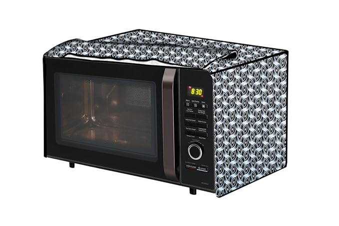 The Furnishing Tree PVC Waterproof Microwave Oven Cover Compatible for Bajaj 20 L Grill 2005 ETB Interlocked Ropes Pattern Grey