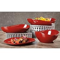 Vista 6 de G.E.T. OP-1813-CHI Chili 18 Plato para servir ovalado de melamina apto para lavavajillas, colección Osslo