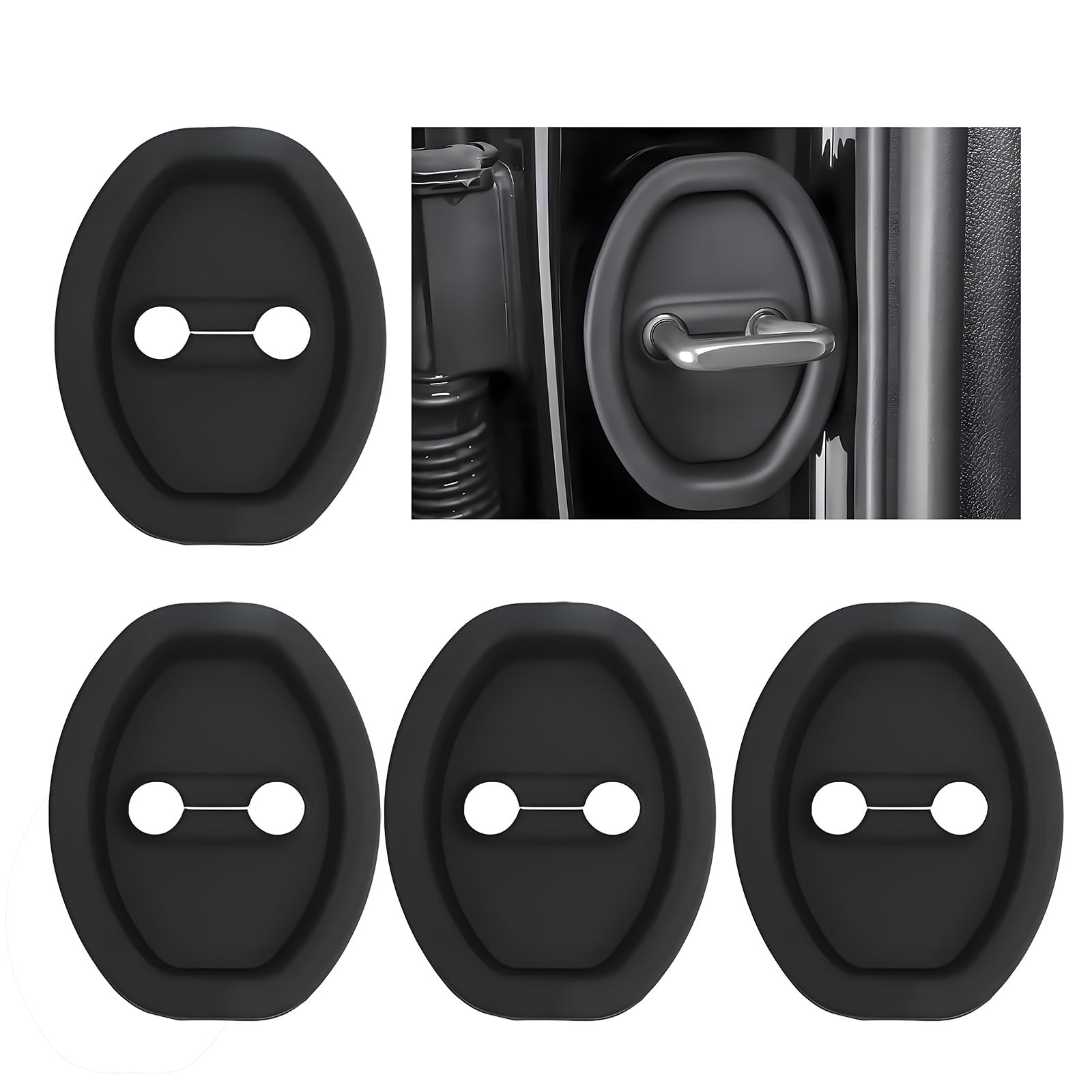 4PCS Door Latch Lock Cover for Suzuki Baleno 2017-2024 2025 Silicone Door Latch Guard Protects Protector Vehicle Doors Locks Guard Car Interior Accessories,Black