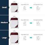 NICOSHOW 6 Set Compression Packing Cubes, Compressible Travel Packing Cubes Travel Essentials, Luggage Organizers for Carry-on Suitcase, Wine
