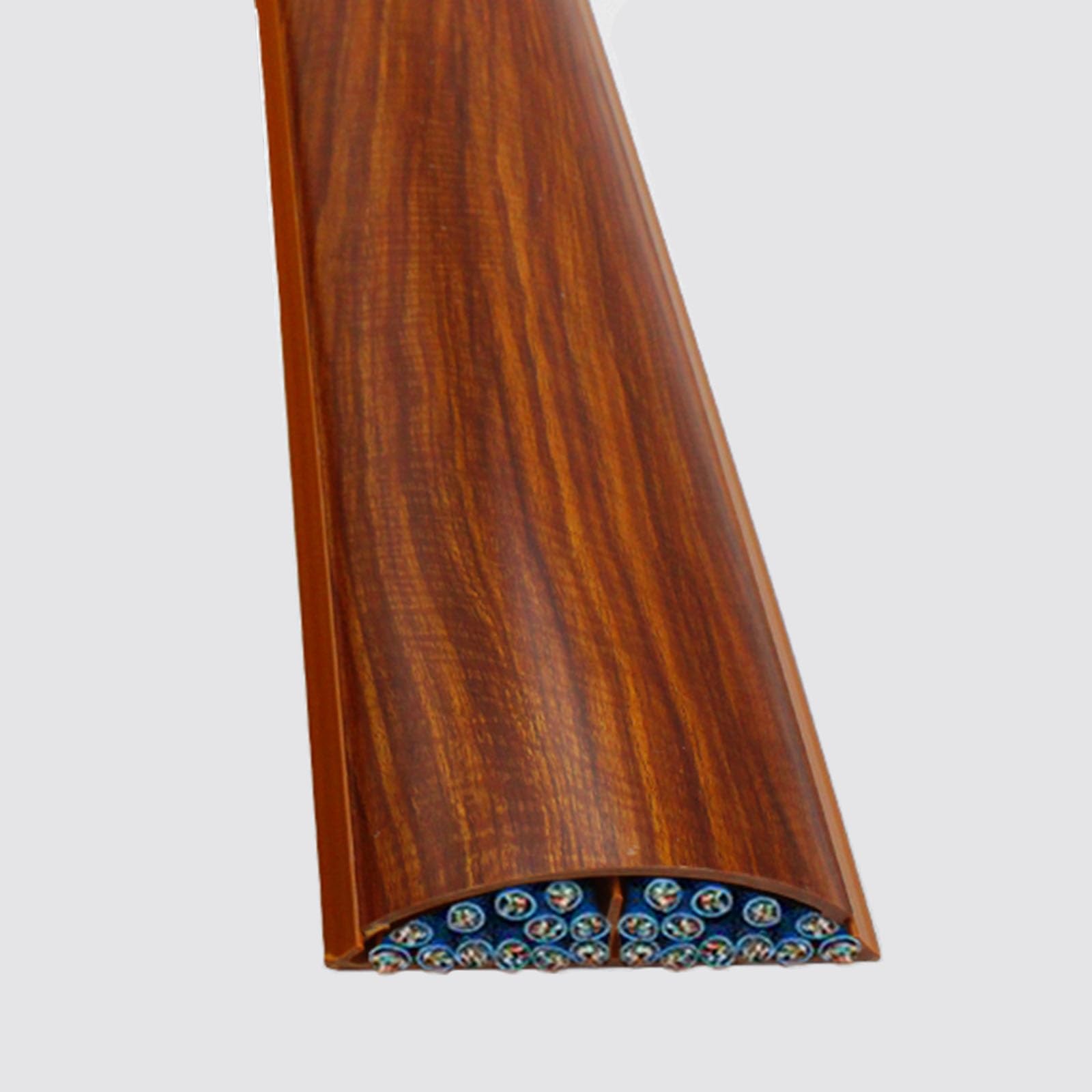 Canaleta Protector De Cable De Suelo Marrón como La Madera, Cubrecables Grande PVC 9cm Ancho para Candelabro Ordenador Cables De Alimentación Teléfono Línea Ocultar, Fácil De Cortar(9Pack)