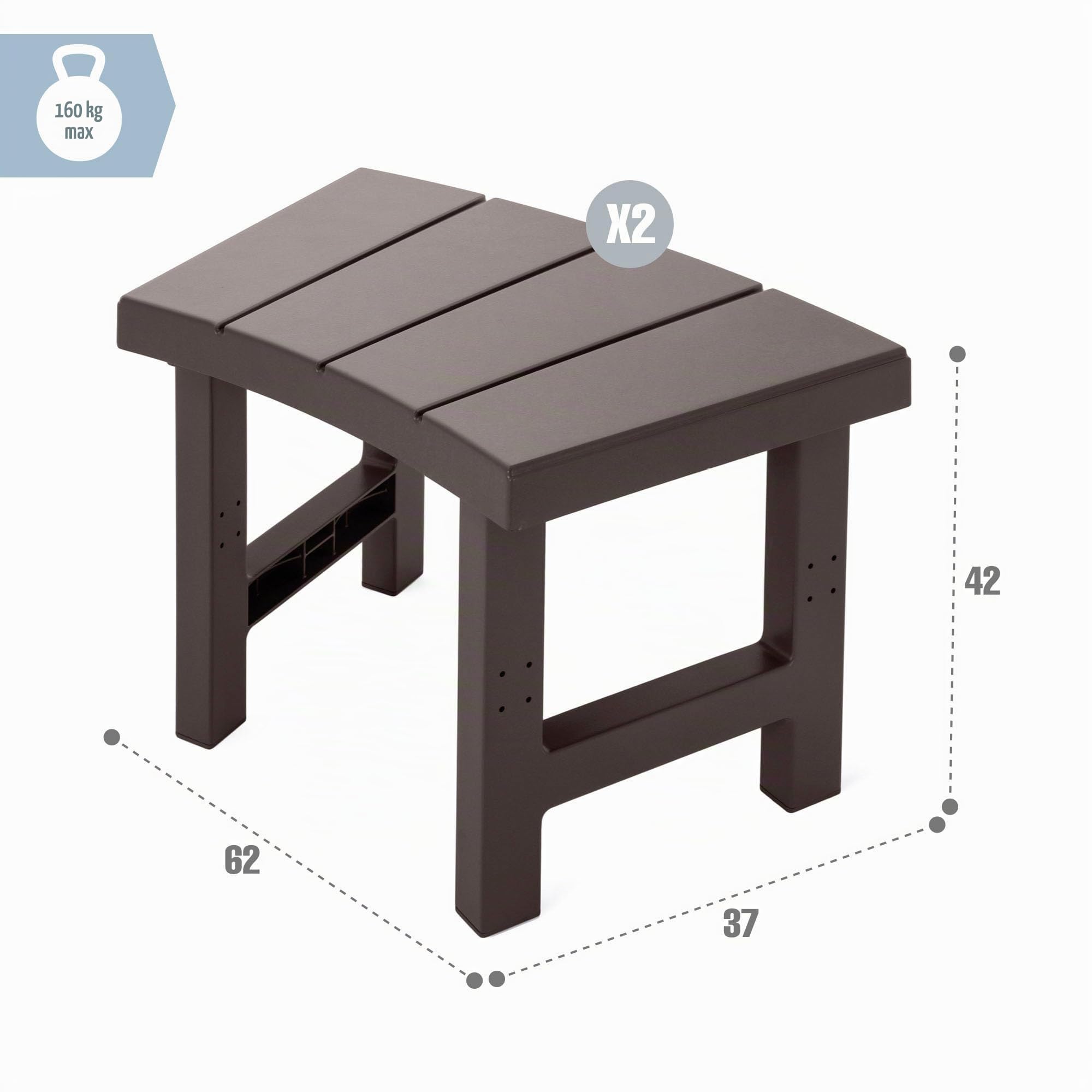 Intex 28514 - Panchina per PureSpa Rotonda 4 posti, 2 pezzi medi, Plastica, Marrone, 40 cm