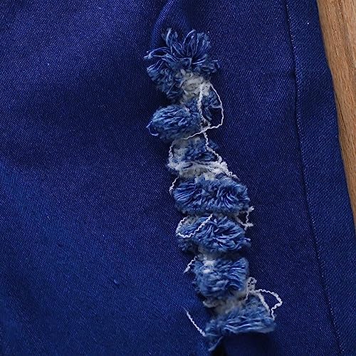 Suéter e calça jeans infantil infantil com boca de sino, estilo ocidental, apertado, elástico, para
