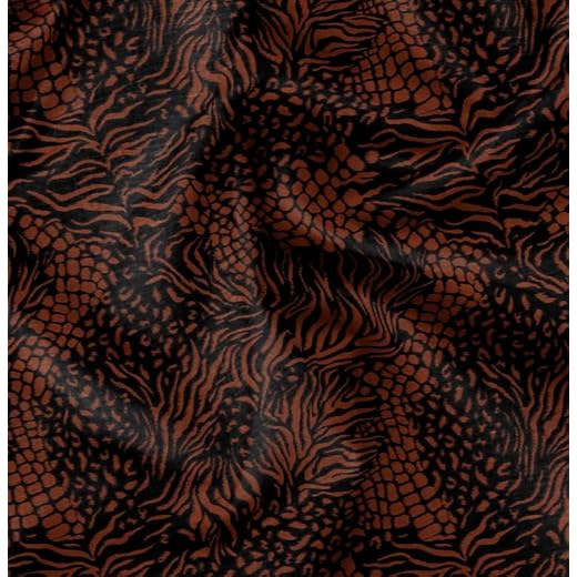 Soimoi Piel De Animal Impresión - Negro, Tela De Seda Pura - 42 Pulgadas De Ancho, 1 Metro, Material Liviano, Perfecto Para Vestidos Elegantes, Saris, Bufandas